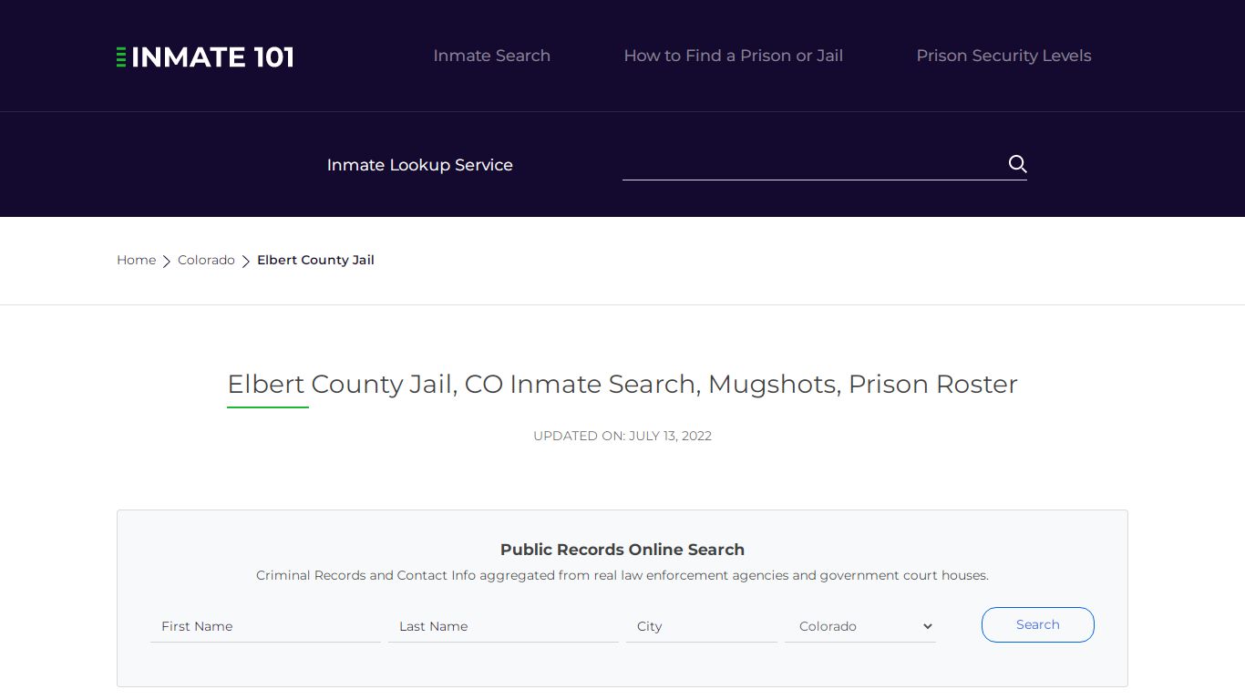 Elbert County Jail, CO Inmate Search, Mugshots, Prison ...